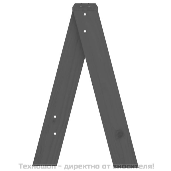 Табуретки, 2 бр, сиви, 40x40x60 см, борово дърво масив