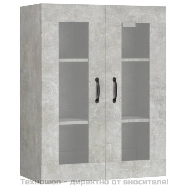 Окачен стенен шкаф, бетонно сиво, 69,5x34x90 см