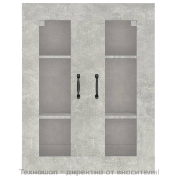 Окачен стенен шкаф, бетонно сиво, 69,5x34x90 см