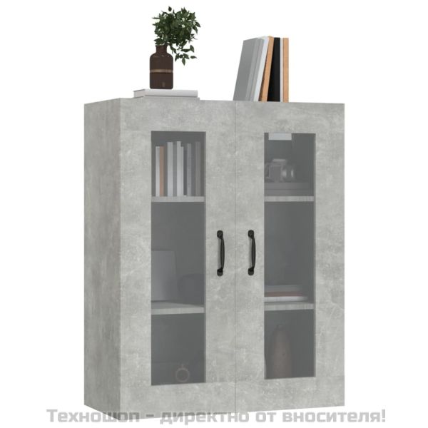 Окачен стенен шкаф, бетонно сиво, 69,5x34x90 см
