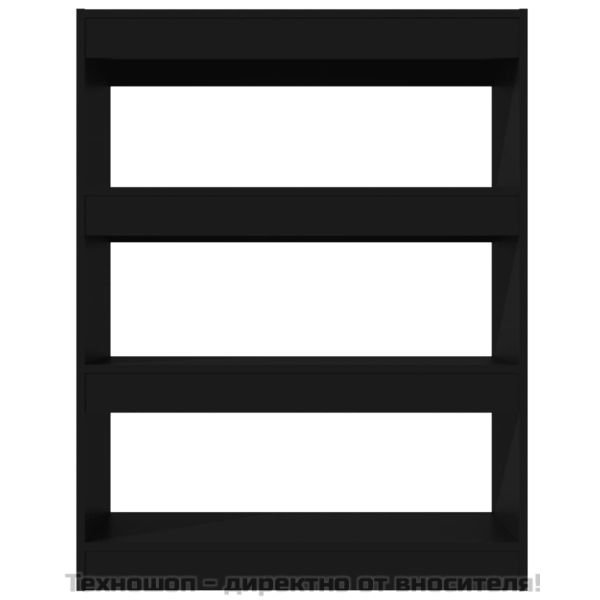 Шкаф/разделител за стая, черен, 80x30x103 см, инженерно дърво