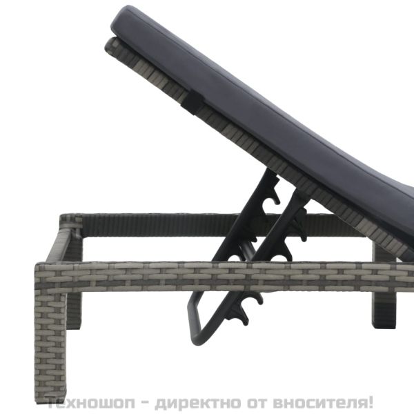 Шезлонг с шалте, полиратан, антрацит