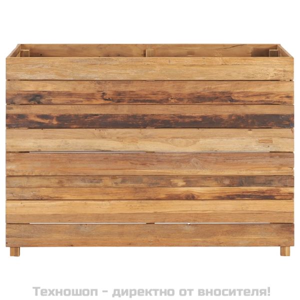 Повдигната леха 100x40x72 см рециклирано тиково дърво и стомана