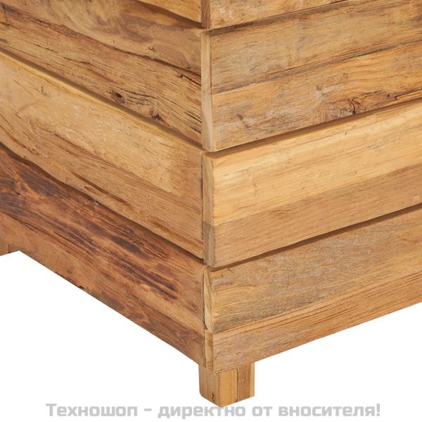 Повдигната леха 100x40x72 см рециклирано тиково дърво и стомана