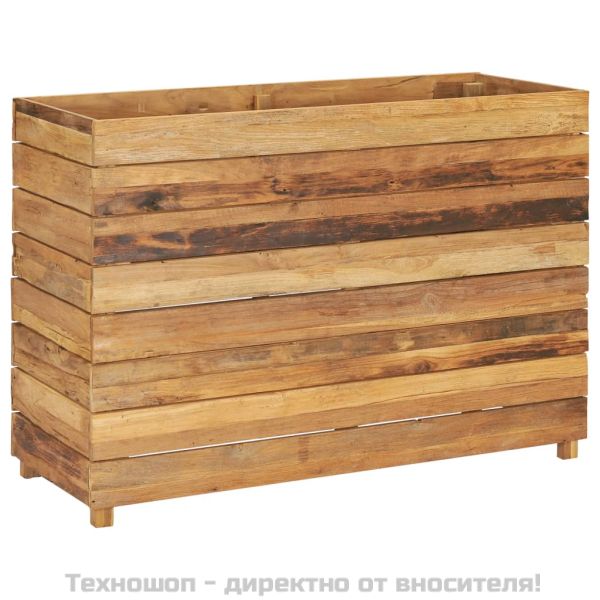 Повдигната леха 100x40x72 см рециклирано тиково дърво и стомана