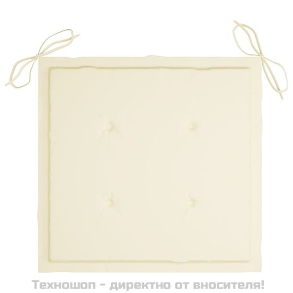 Възглавници за столове 4 бр кремави 40x40x4 см Оксфорд плат