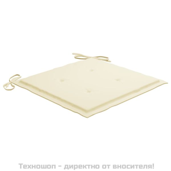 Възглавници за столове 4 бр кремави 40x40x4 см Оксфорд плат