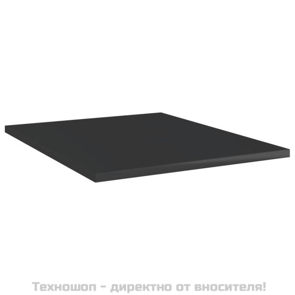 Рафтове, 8 бр, черен гланц, 40x50x1,5 см, инженерно дърво