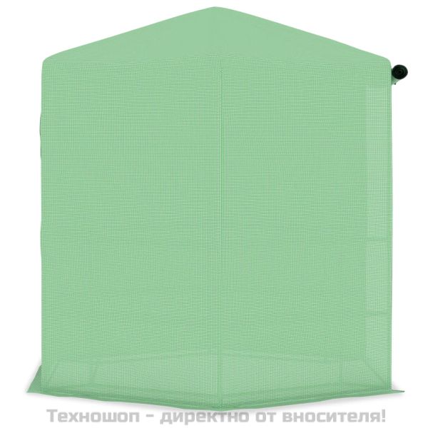 Оранжерия с рафтове, стомана, 227x223 см