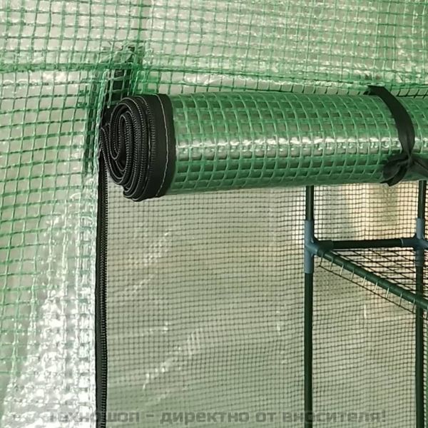 Оранжерия с рафтове, стомана, 227x223 см