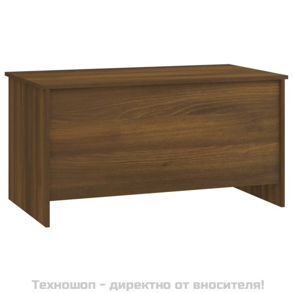 Маса за кафе, кафяв дъб, 102x55,5x52,5 см, инженерно дърво