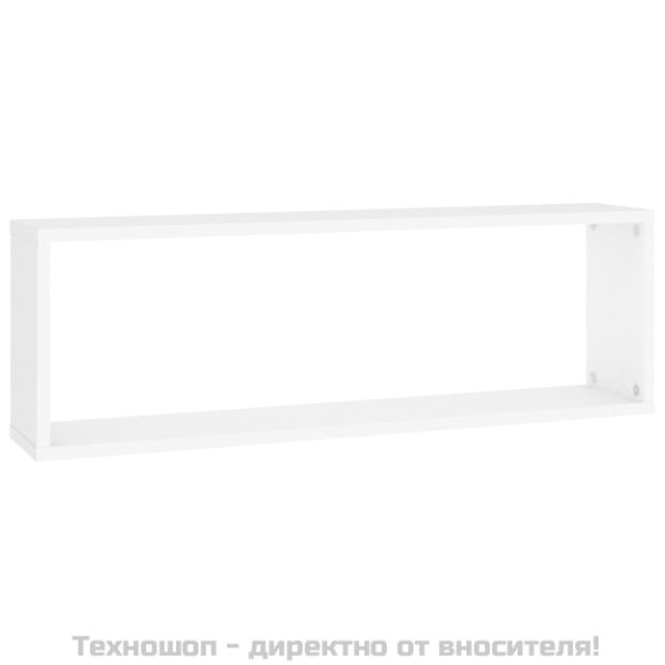 Стенни кубични рафтове 4 бр, бели, 80x15x26,5см инженерно дърво