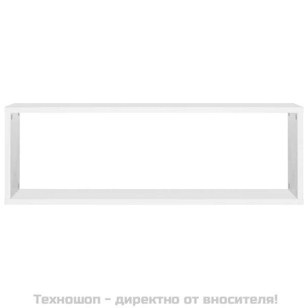 Стенни кубични рафтове 4 бр, бели, 80x15x26,5см инженерно дърво
