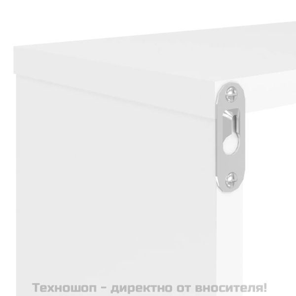 Стенни кубични рафтове 4 бр, бели, 80x15x26,5см инженерно дърво