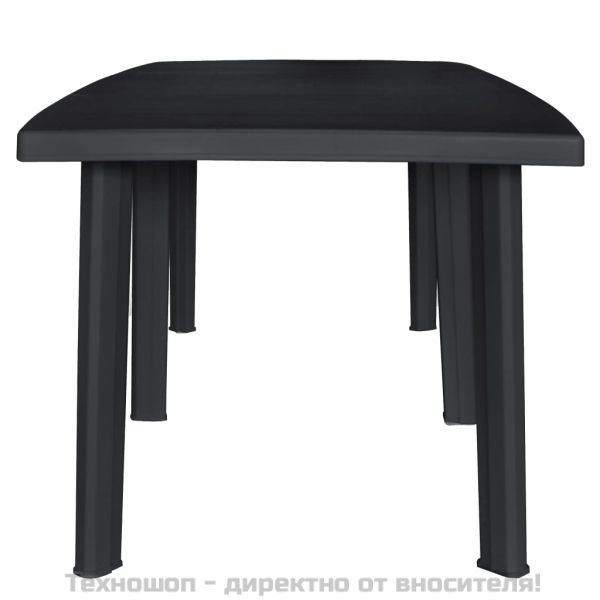 Градинска маса, антрацит, 216x90x72 см, пластмаса