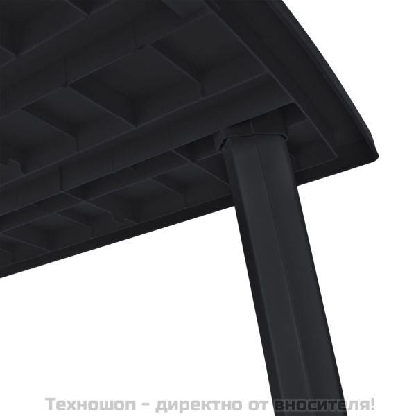 Градинска маса, антрацит, 216x90x72 см, пластмаса