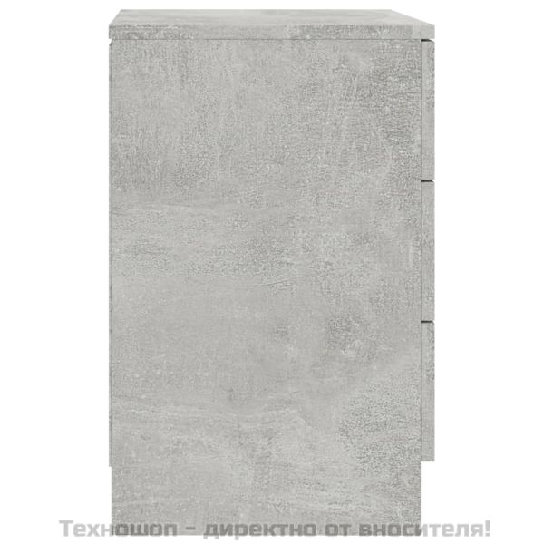 Нощни шкафчета, 2 бр, бетонно сив, 38x35x56 см, инженерно дърво