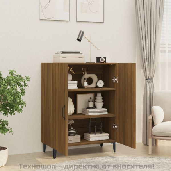 Сайдборд, Кафяв дъб, 70x34x90 см, инженерно дърво