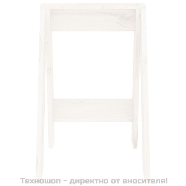 Табуретки, 2 бр, бели, 40x40x60 см, борово дърво масив
