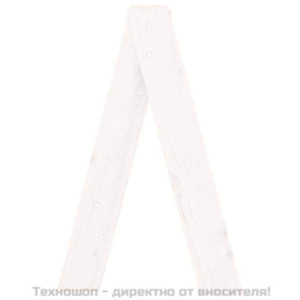 Табуретки, 2 бр, бели, 40x40x60 см, борово дърво масив