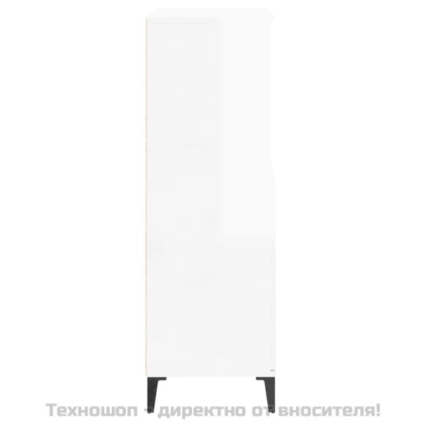 Висок шкаф, бял гланц, 60x36x110 см, инженерно дърво