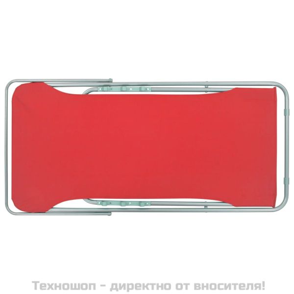 Сгъваеми плажни столове, 2 бр, стомана и оксфорд тъкан, червени