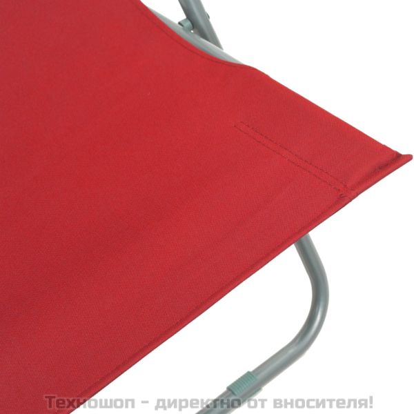 Сгъваеми плажни столове, 2 бр, стомана и оксфорд тъкан, червени
