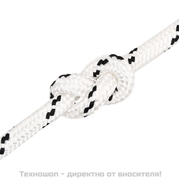 Плетено въже за лодка бяло 16 мм x 25 м полиестер