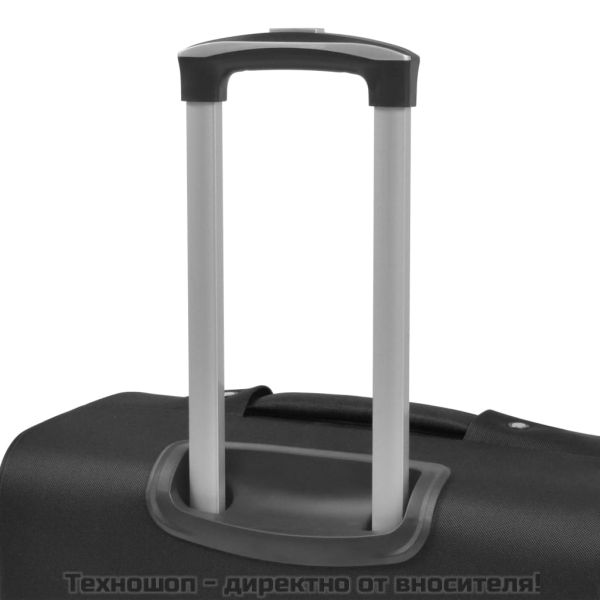 Комплект от 3 броя меки куфари на колелца, черни