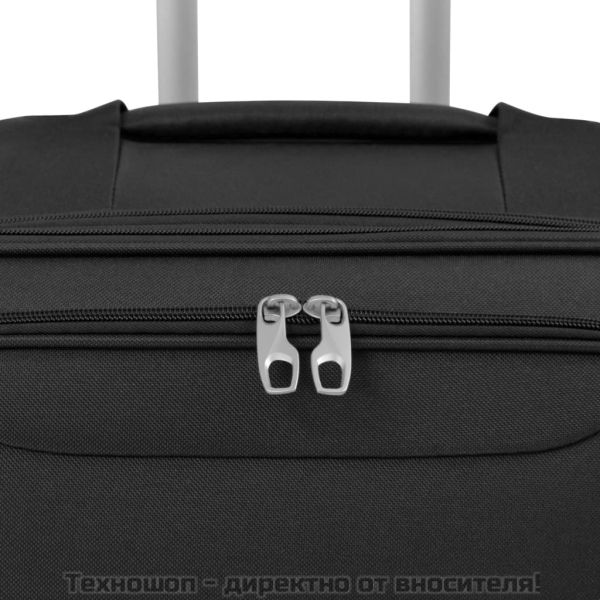 Комплект от 3 броя меки куфари на колелца, черни