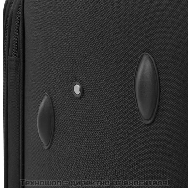 Комплект от 3 броя меки куфари на колелца, черни