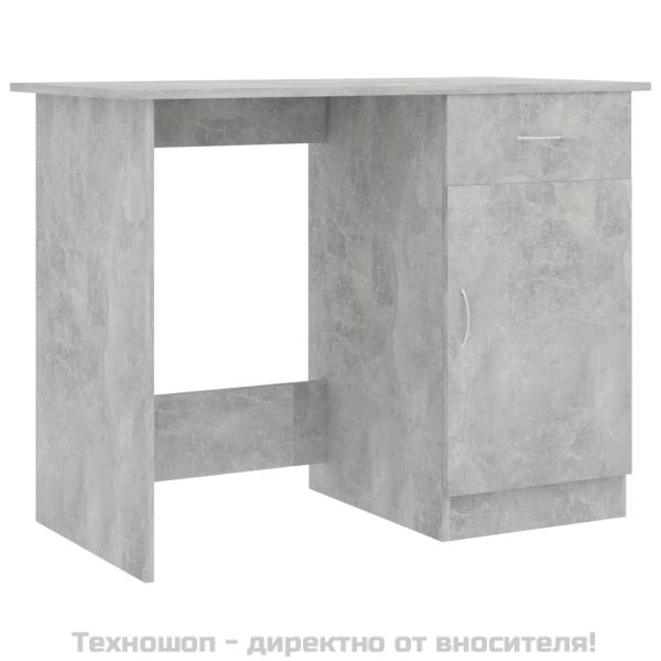 Бюро, бетонно сиво, 100x50x76 см, инженерно дърво