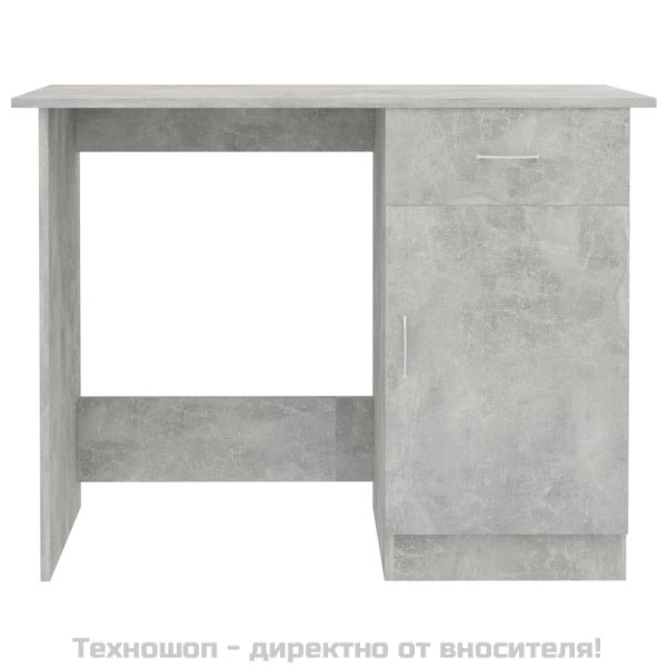 Бюро, бетонно сиво, 100x50x76 см, инженерно дърво