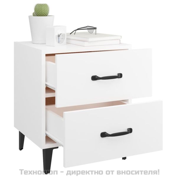 Нощни шкафчета, 2 бр, бели, 40x35x47,5 см