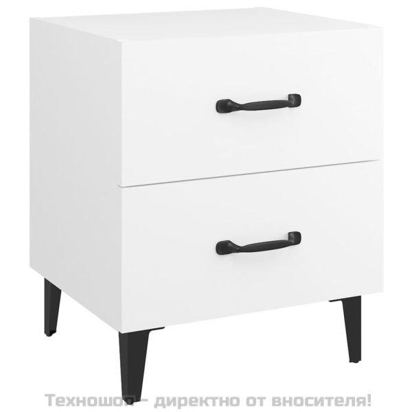 Нощни шкафчета, 2 бр, бели, 40x35x47,5 см