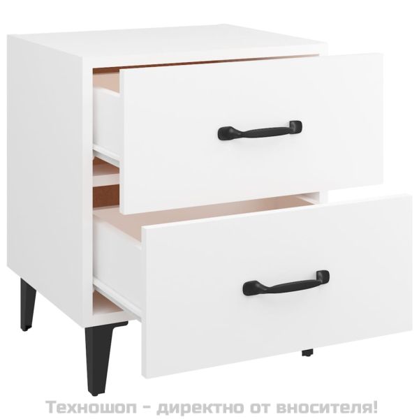Нощни шкафчета, 2 бр, бели, 40x35x47,5 см