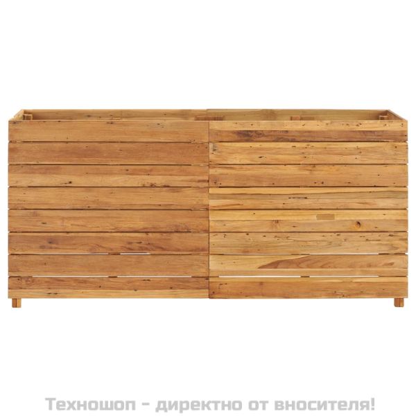 Повдигната леха 150x40x72 см рециклирано тиково дърво и стомана