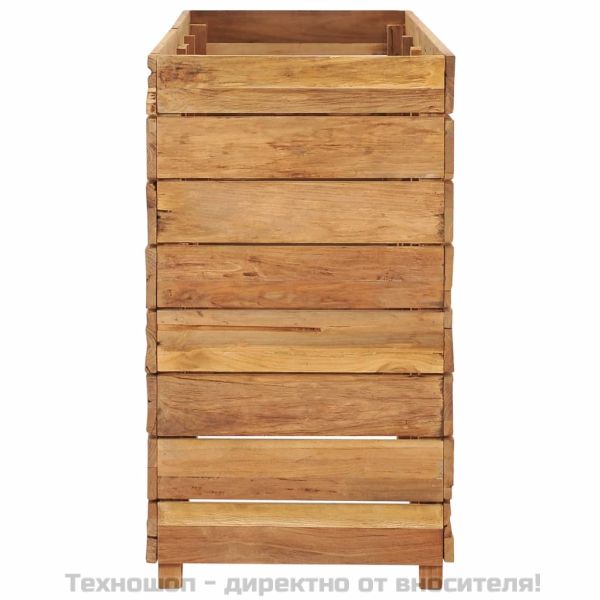 Повдигната леха 150x40x72 см рециклирано тиково дърво и стомана