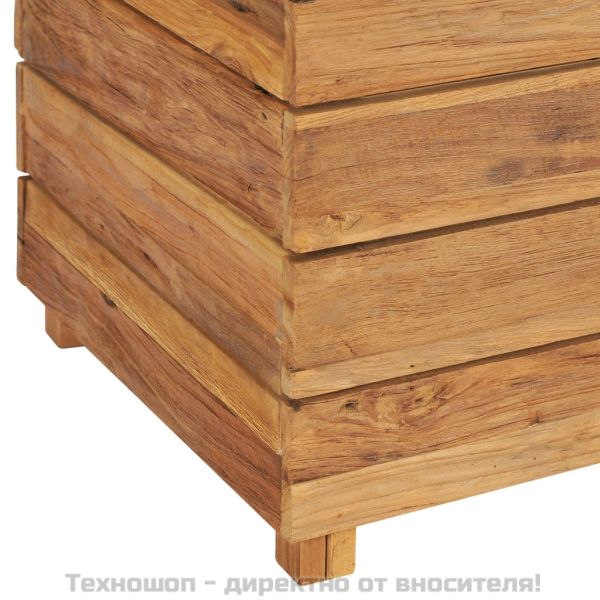 Повдигната леха 150x40x72 см рециклирано тиково дърво и стомана