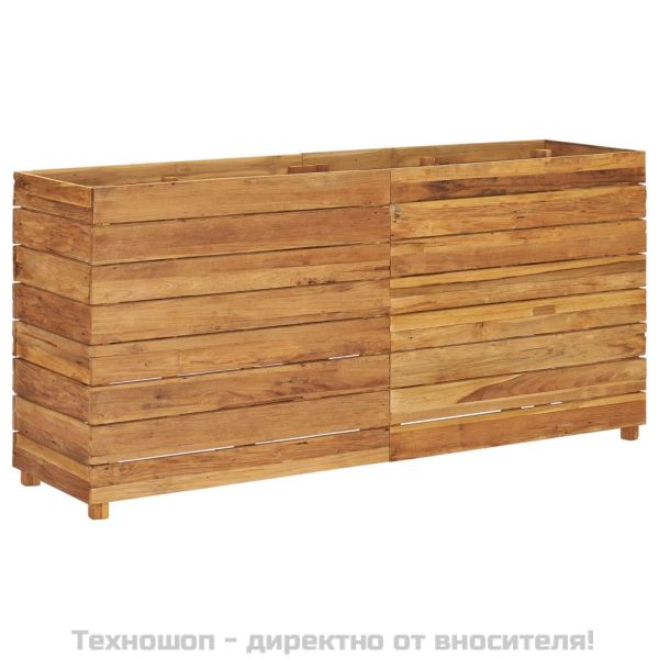 Повдигната леха 150x40x72 см рециклирано тиково дърво и стомана
