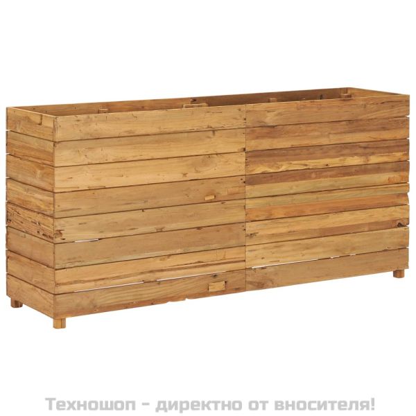 Повдигната леха 150x40x72 см рециклирано тиково дърво и стомана