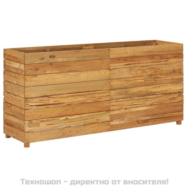 Повдигната леха 150x40x72 см рециклирано тиково дърво и стомана