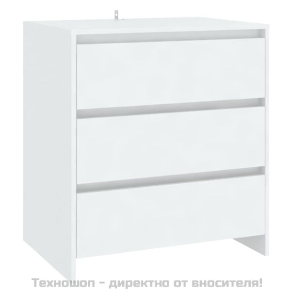 Сайдборд, бял, 70x41x75 см, инженерно дърво