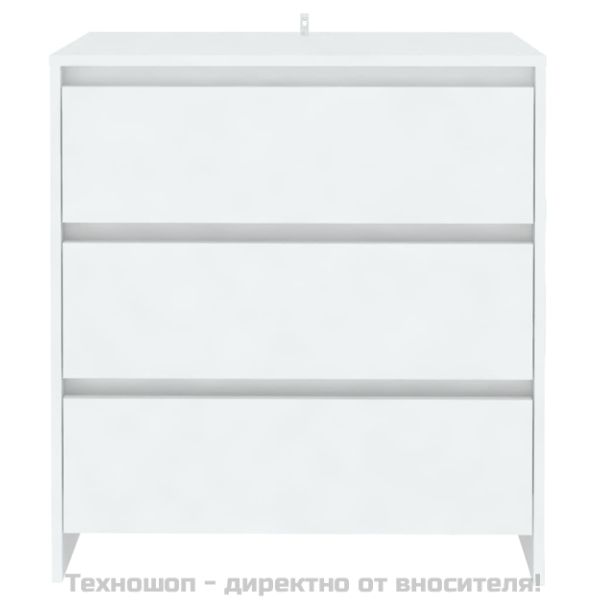 Сайдборд, бял, 70x41x75 см, инженерно дърво