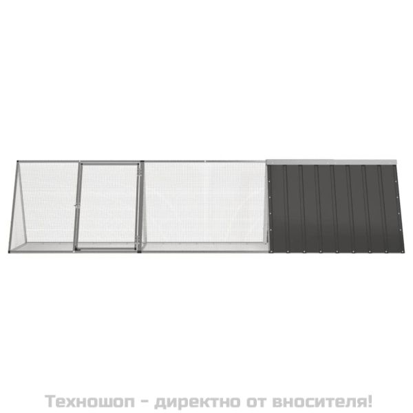 Клетка за зайци, антрацитна, 302,5x80,5x71 см, поцинкована стомана