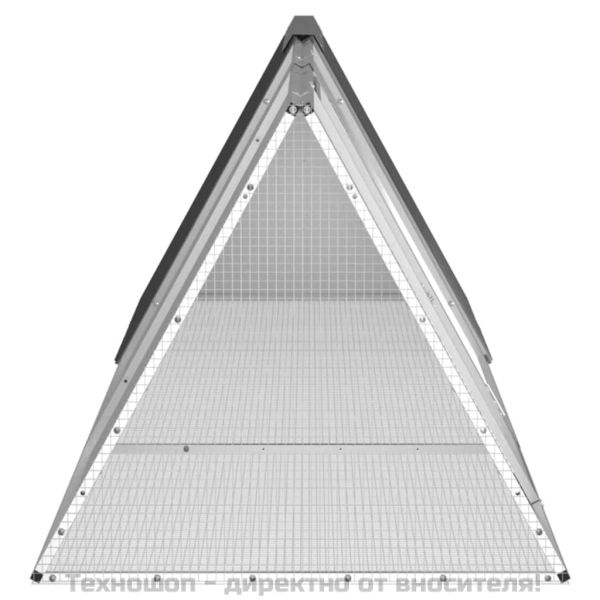 Клетка за зайци, антрацитна, 302,5x80,5x71 см, поцинкована стомана