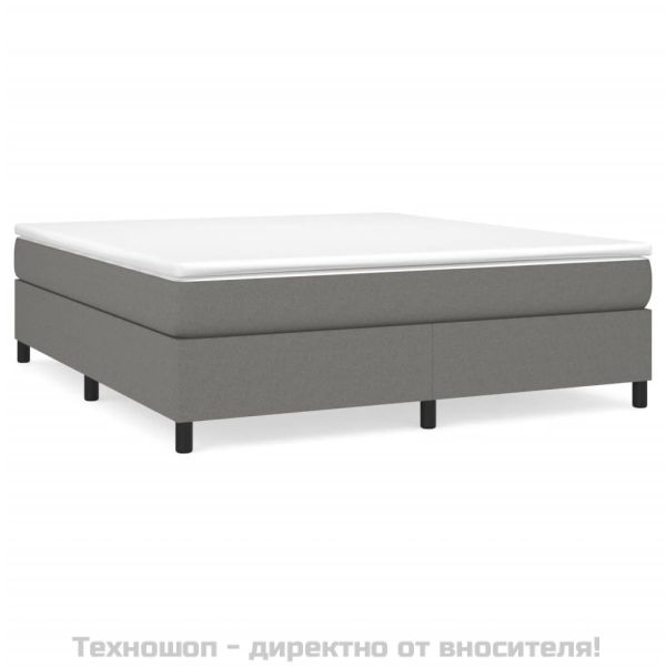 Боксспринг легло с матрак, тъмносиво, 180x200 см, плат