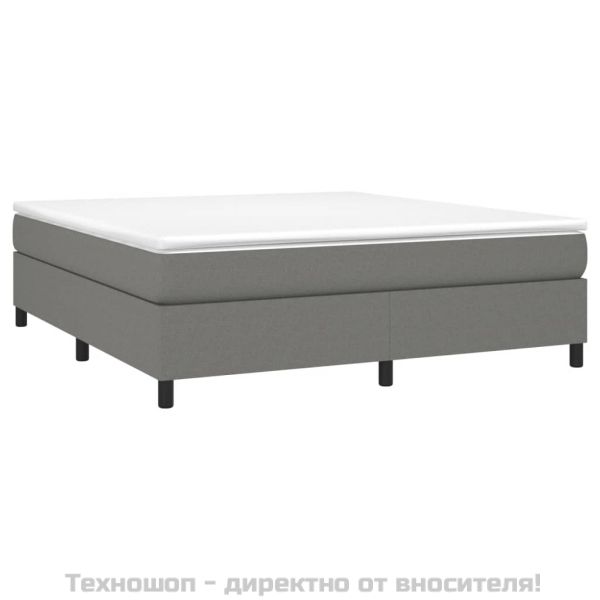Боксспринг легло с матрак, тъмносиво, 180x200 см, плат