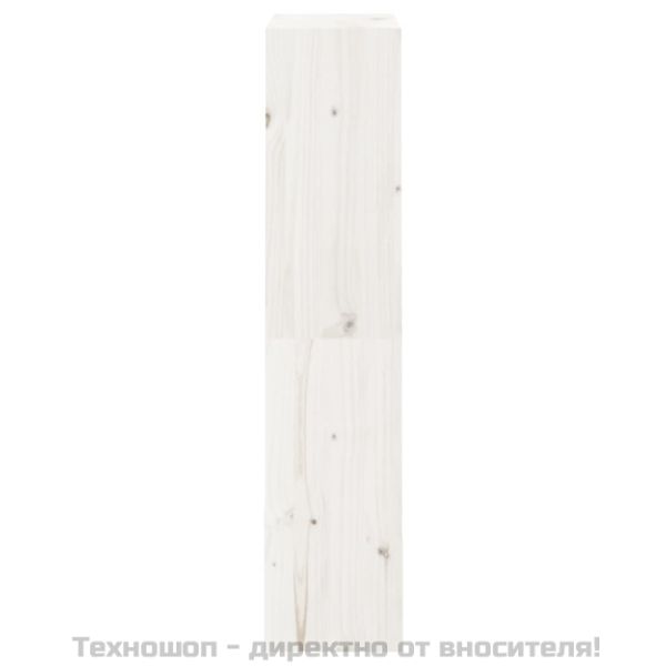 Библиотека/разделител за стая, бяла, 60x30x135,5 см, бор масив