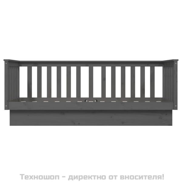 Дневно легло, сиво, 75x190 см, борово дърво масив